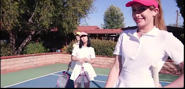  Teen Best Friends Fucked By Their Tennis Coach On Court